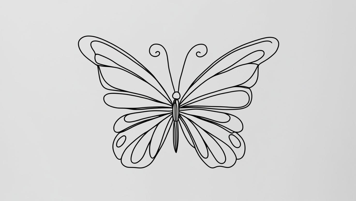 One line butterfly